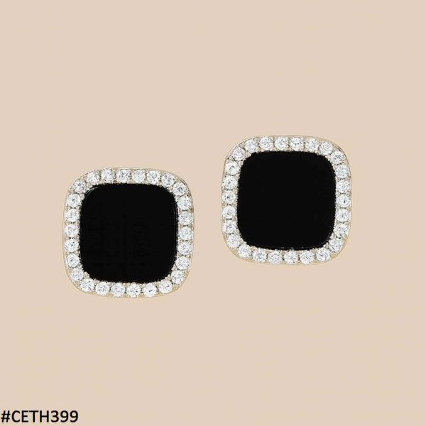 Black Painted Square Tops Pair