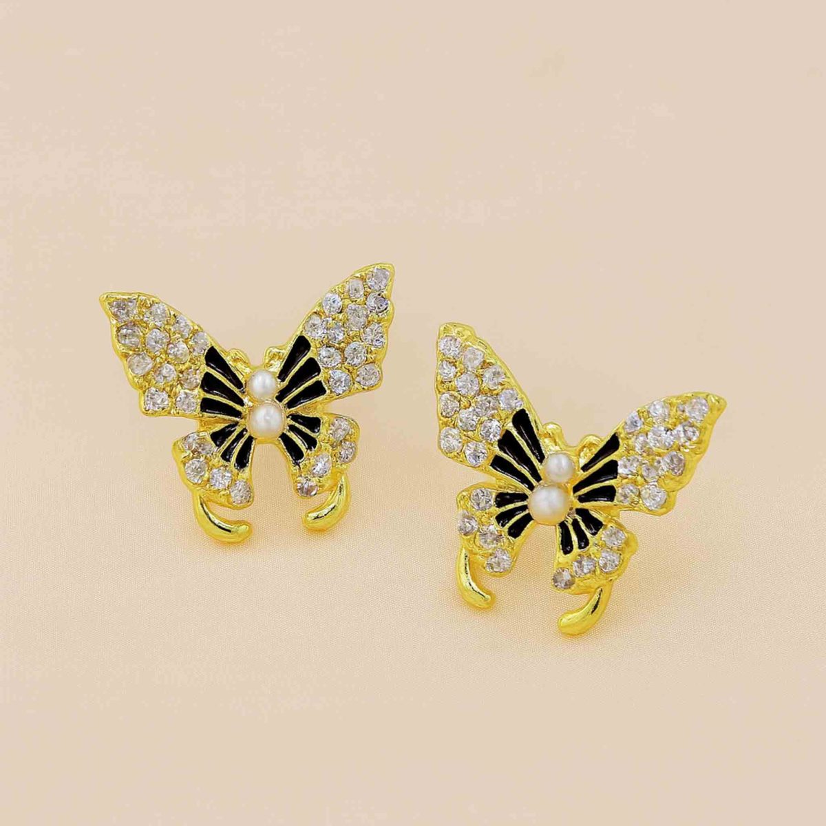 Gold Butterfly Earings - Image 1