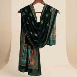 Micro Velvet Glitter Shawl Emerald