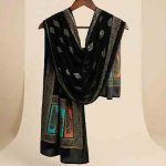 Micro Velvet Glitter Shawl Black