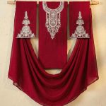Cambric Embroidered 3PC Red
