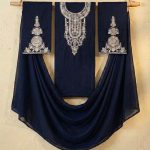 Cambric Embroidered 3PC Navy