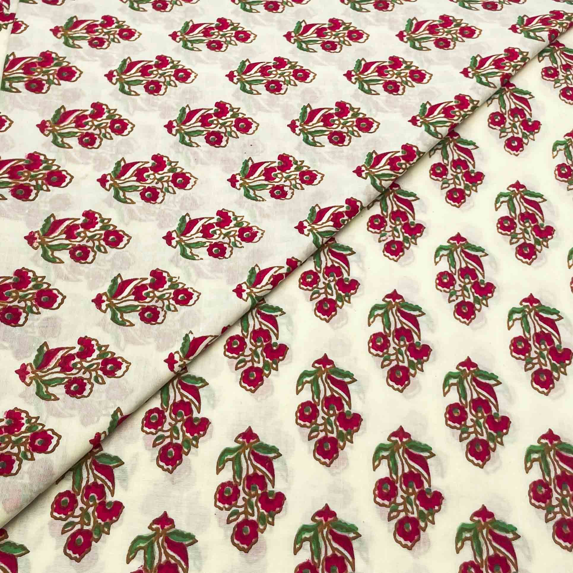 cambric block prints new-11 Cambric Cotton Block Print D26D151 - Image 1