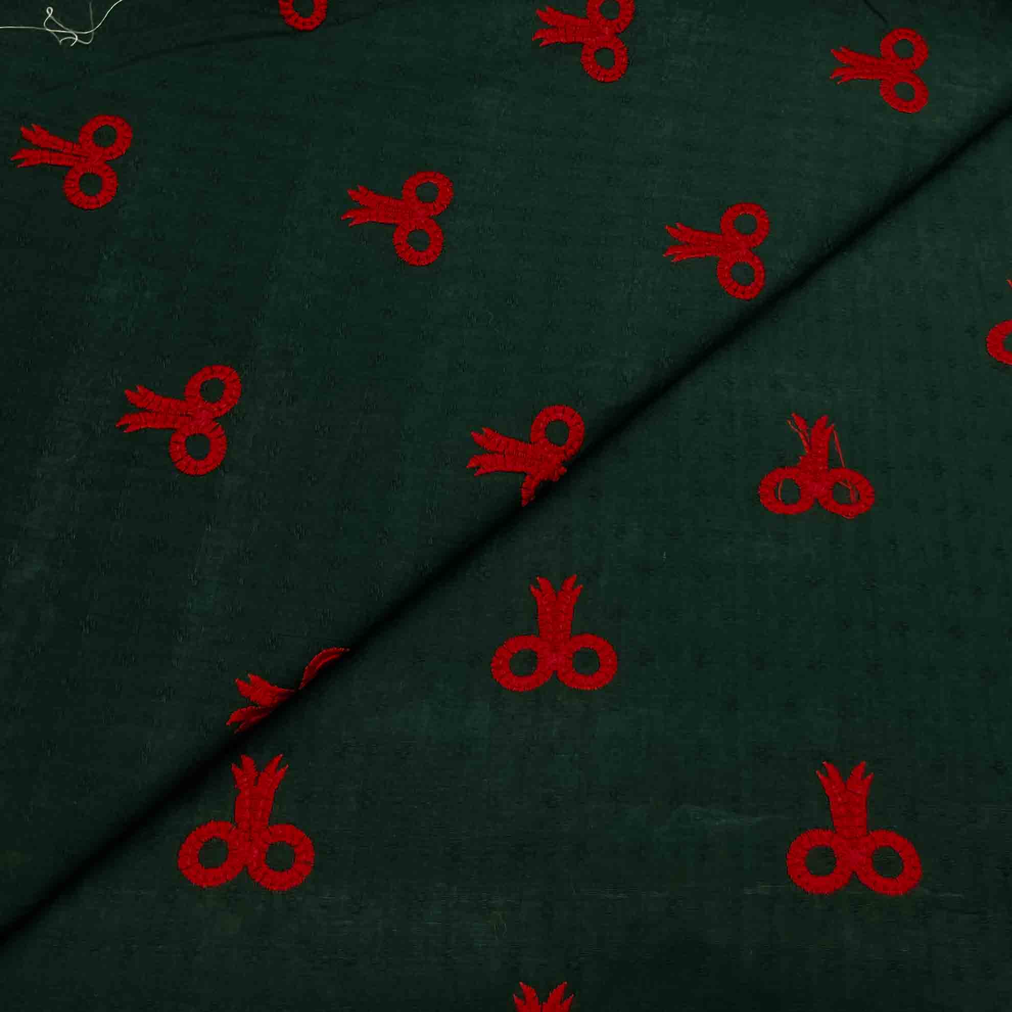 emb zari Lawn Print-16 Cambric Cotton Wider Embroidery D26D214 - Image 1