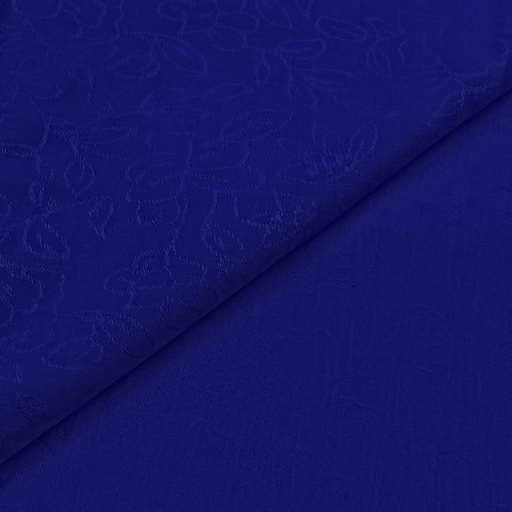 Dark_Blue Floral Linen Dark Blue - Image 1