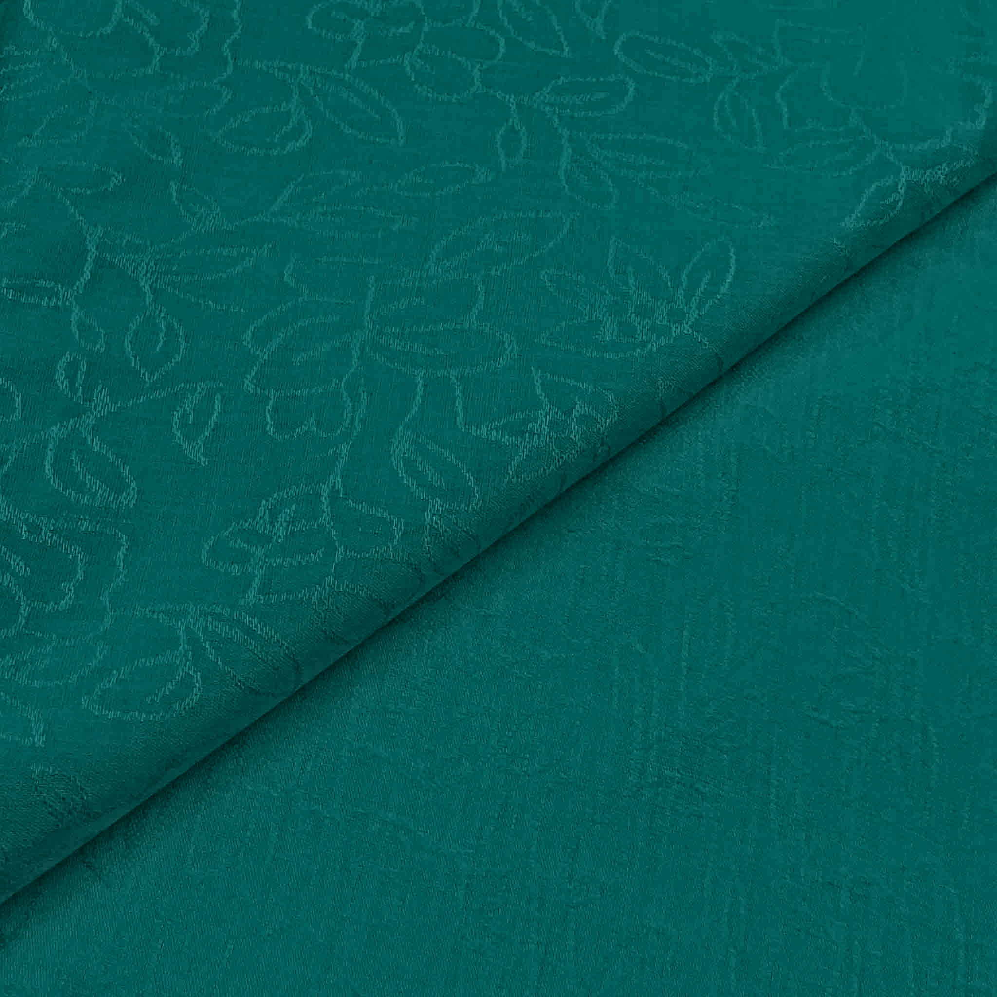Teal Floral Linen Teal - Image 1