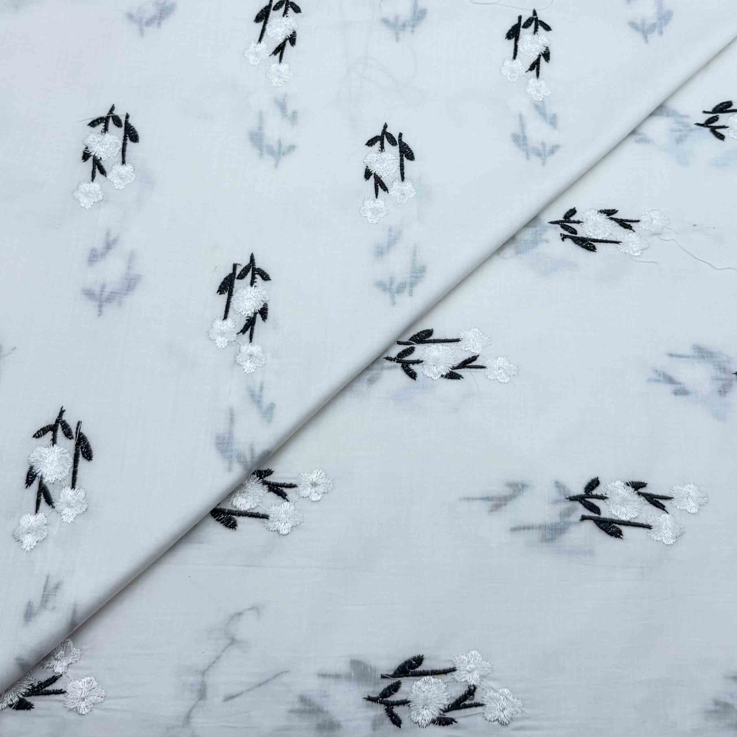 monochrome embroidery-14 Lawn Embroidery D26D3396 - Image 1