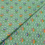 Viscose Discharge Print D26D01 - Sage Green Rose Buti