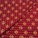 Viscose Discharge Print D26D02 - Maroon Rose Buti