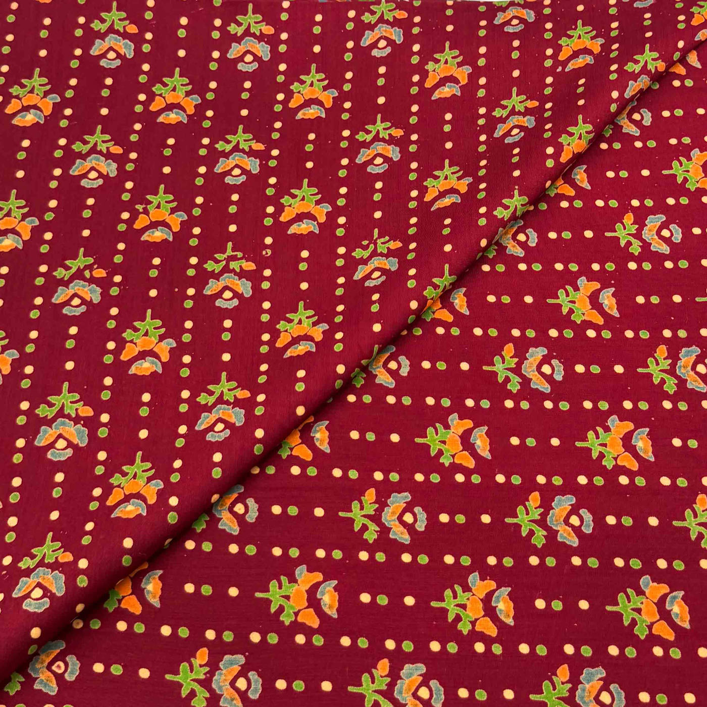 viscose-discharge-d02-rose-buti-maroon Viscose Discharge Print D26D02 - Maroon Rose Buti - Image 1