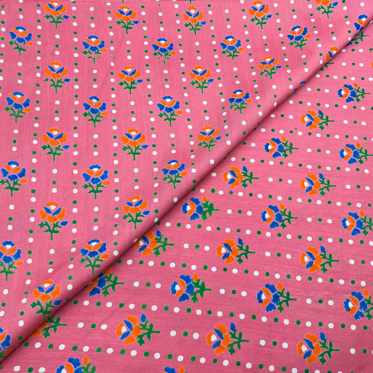 viscose-discharge-d03-rose-buti-pink Viscose Discharge Print D26D03 - Pink Rose Buti - Image 1