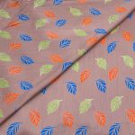 Viscose Discharge Print D26D09 - Dusty Mauve Leaf