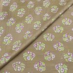 Viscose Discharge Print D26D11 - Khaki Paisley