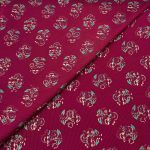 Viscose Discharge Print D26D12 - Wine Paisley