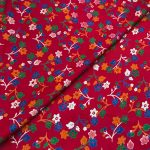 Viscose Discharge Print D26D14 - Deep Red Ditsy Floral