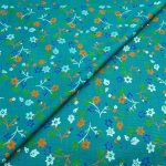 Viscose Discharge Print D26D15 - Teal Ditsy Floral