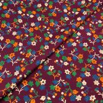 Viscose Discharge Print D26D16 - Plum Floral Vine