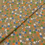 Viscose Discharge Print D26D17 - Tan Floral Vine