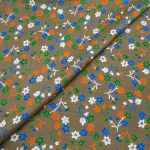 Viscose Discharge Print D26D19 - Olive Floral Vine