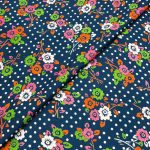 Viscose Discharge Print D26D20 - Navy Floral Polka