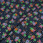 Viscose Discharge Print D26D22 - Midnight Blue Floral Polka