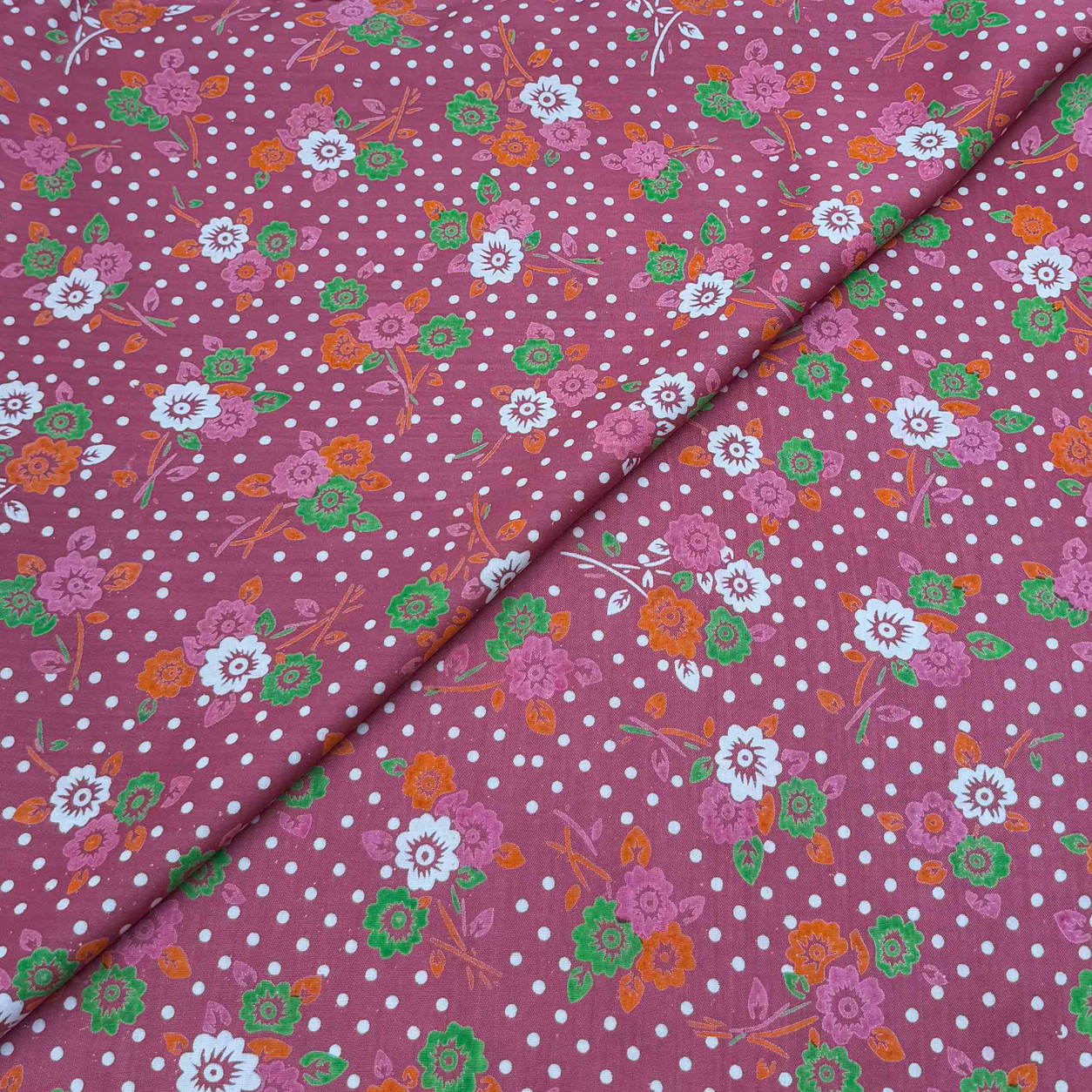 viscose-discharge-d24-floral-polka-orchid-pink Viscose Discharge Print D26D24 - Orchid Pink Floral Polka - Image 1