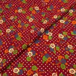 Viscose Discharge Print D26D25 - Maroon Floral Polka