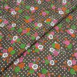 Viscose Discharge Print D26D27 - Charcoal Floral Polka