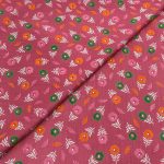 Viscose Discharge Print D26D28 - Dusty Rose Poppy Fern