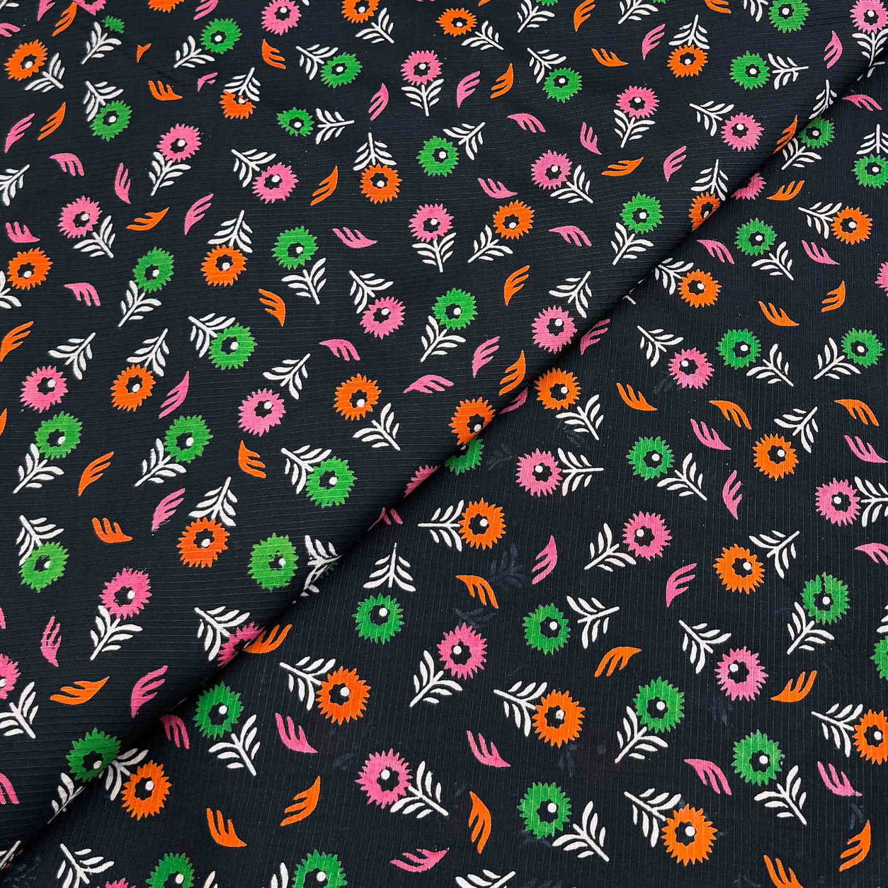 viscose-discharge-d34-poppy-fern-black Viscose Discharge Print D26D34 - Black Poppy Fern - Image 1