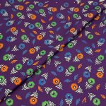Viscose Discharge Print D26D36 - Purple Poppy Fern