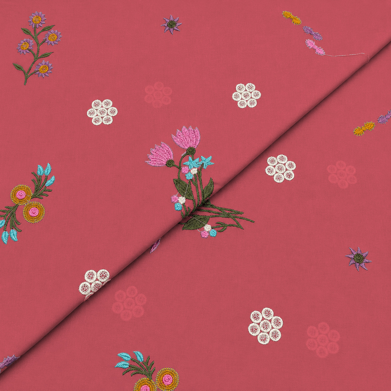 wildflower-rose Lawn Embroidery D26D3497 - Image 1