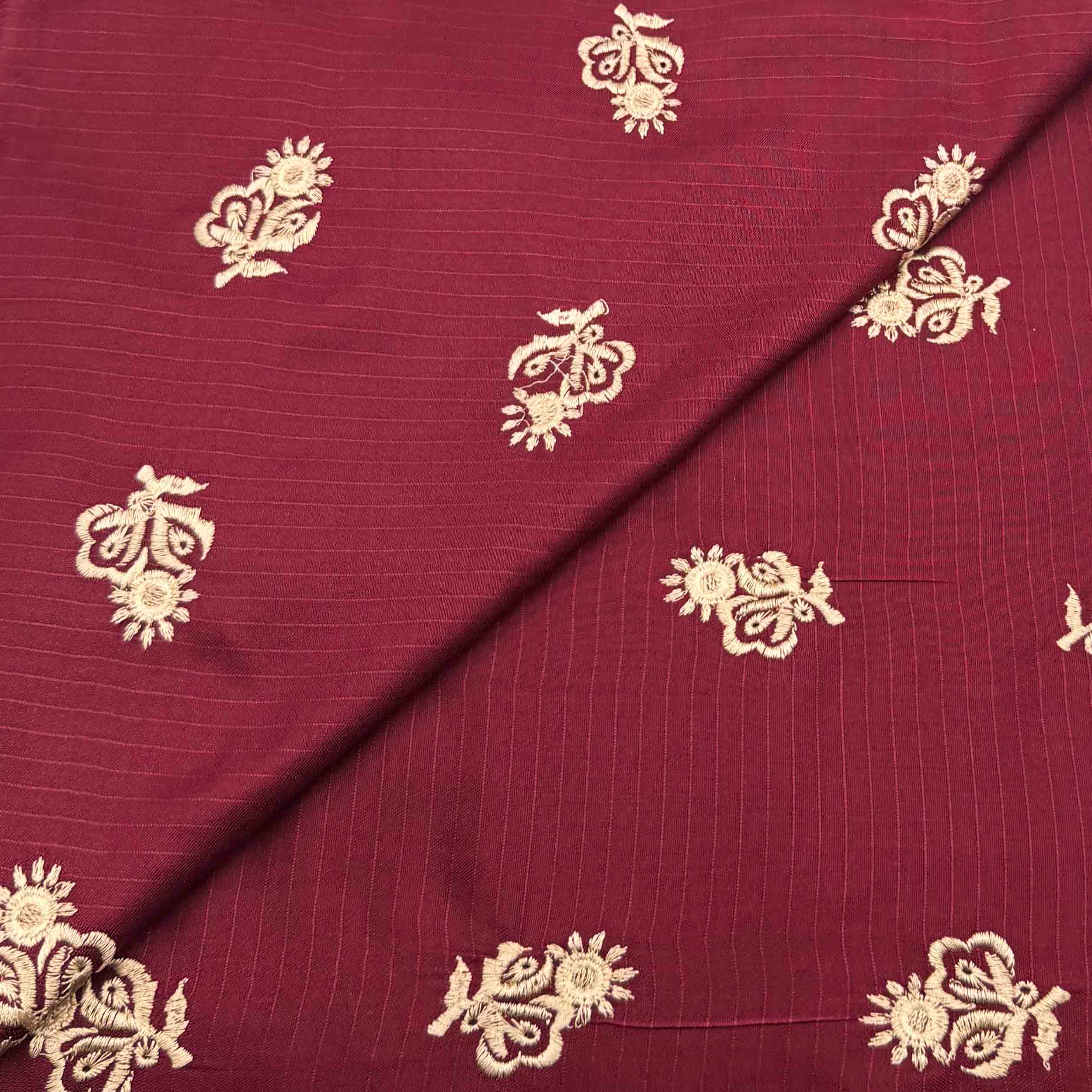new products-27 Slub Linen Embroidery D27D131 - Image 1